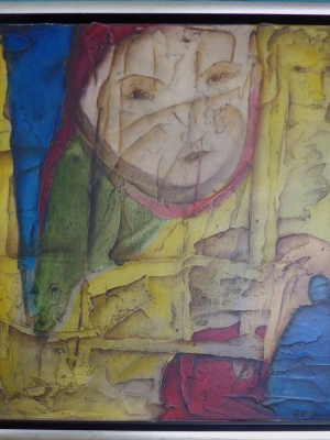 (2017) blauer Mann-40x40